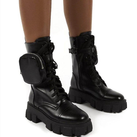 Thick Sole Boots with Side Bag