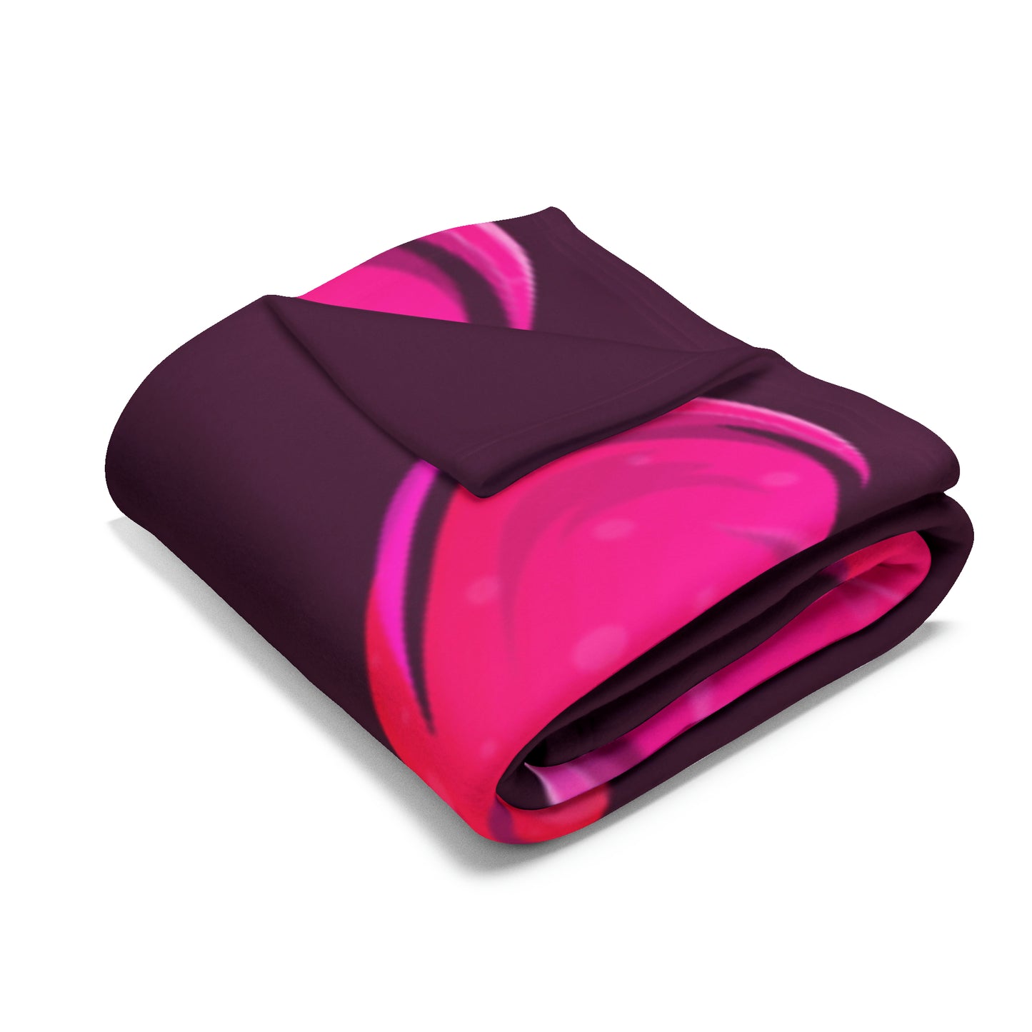 Arctic Pink and Black Heart Fleece Blanket