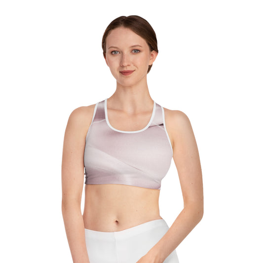 Pale Pink Abstract Sports Bra