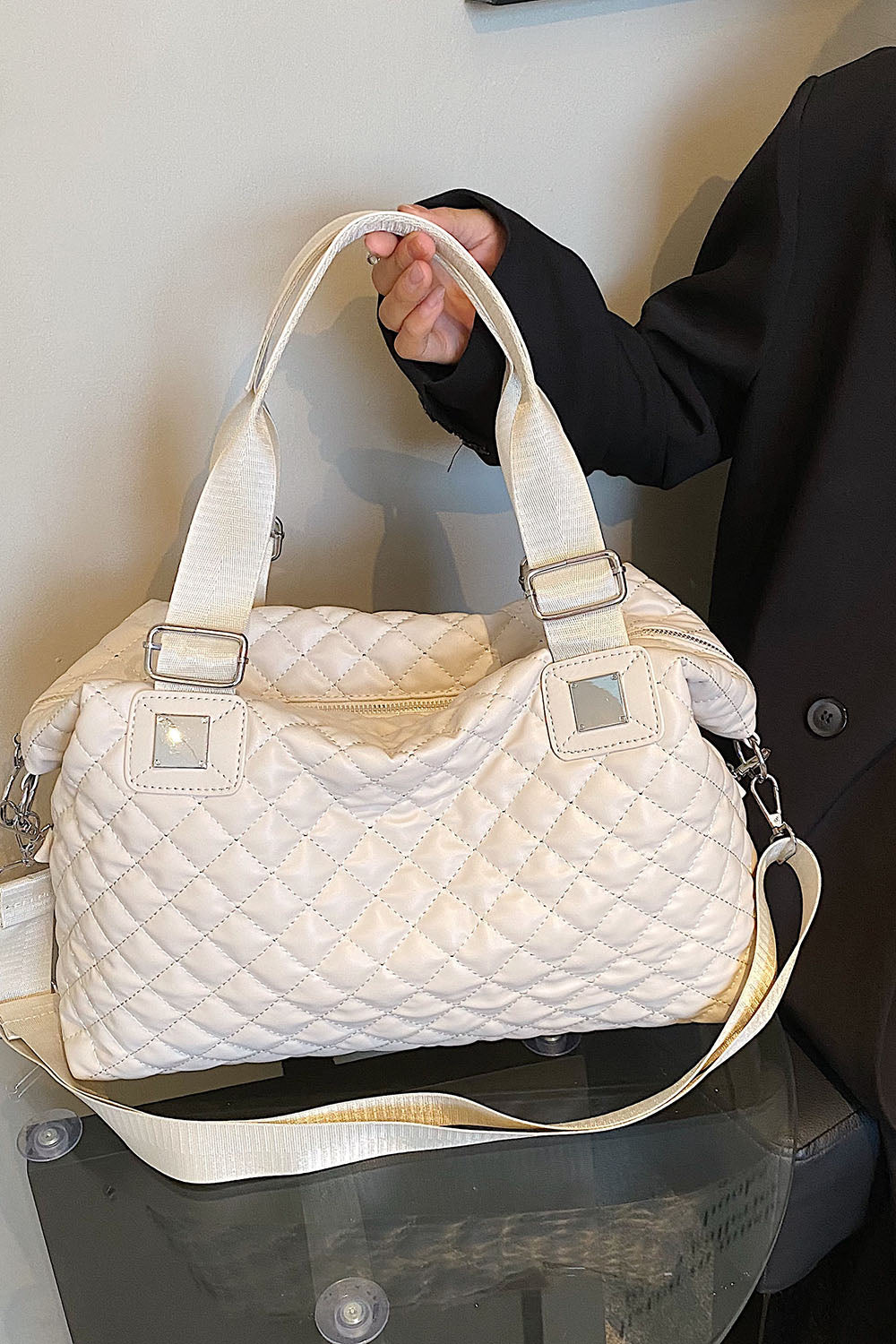 PU Leather Quilted Handbag
