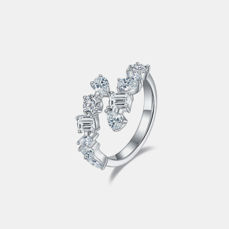 Sterling Silver Bypass Ring | Moissanite Bypass Ring | The Puchii Shop