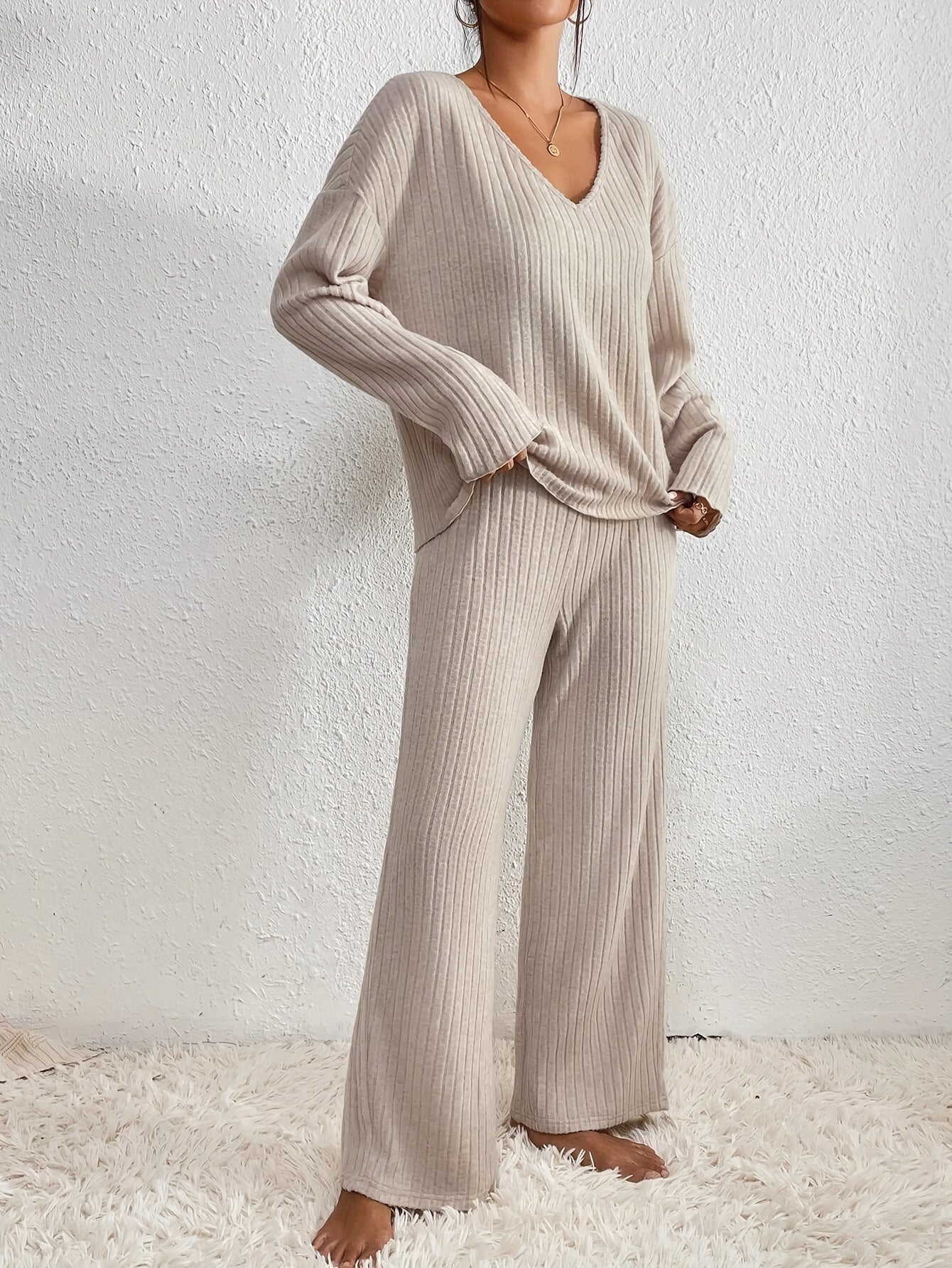 Ribbed Knit Two-piece Sets