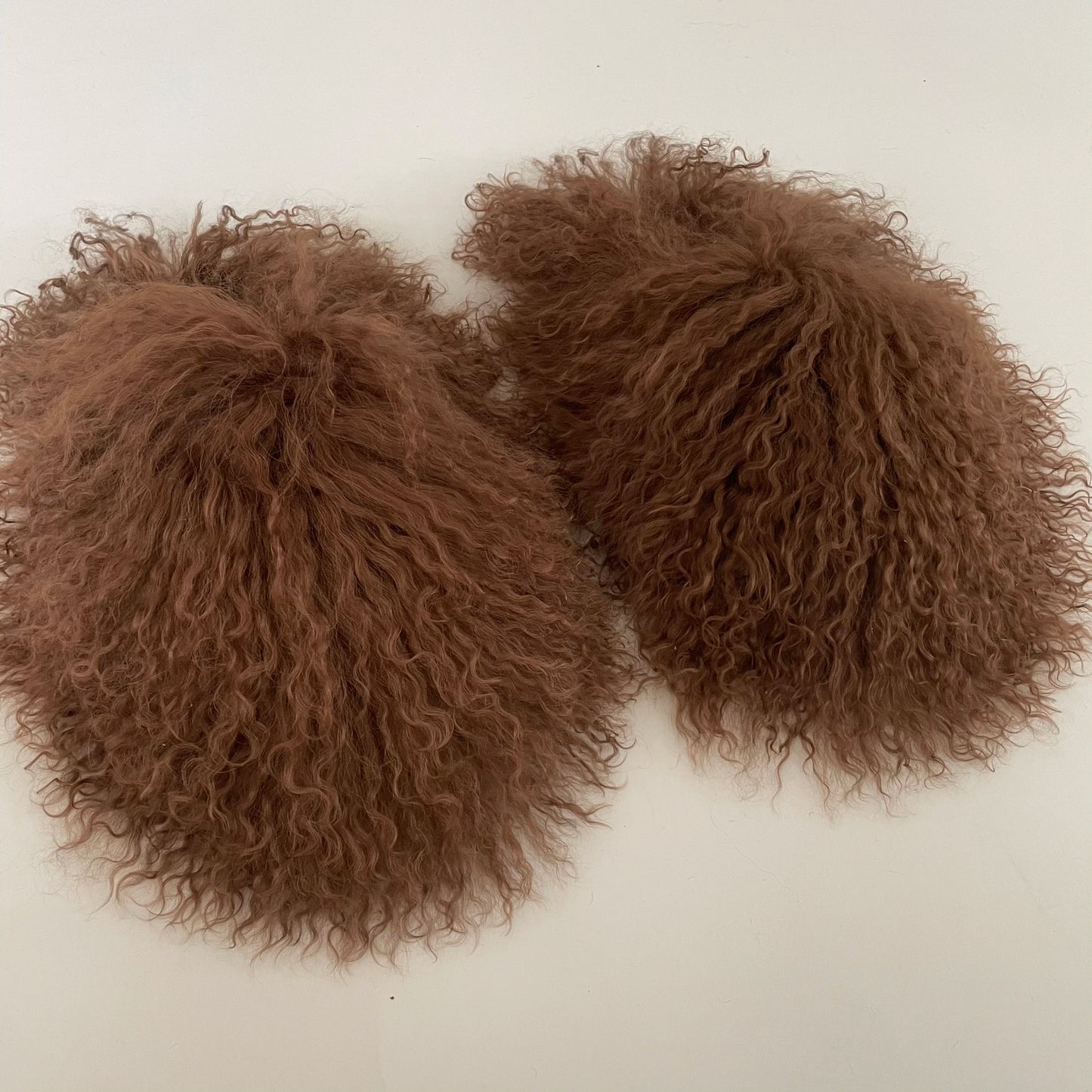Plush Flat Mongolian Fur Slides