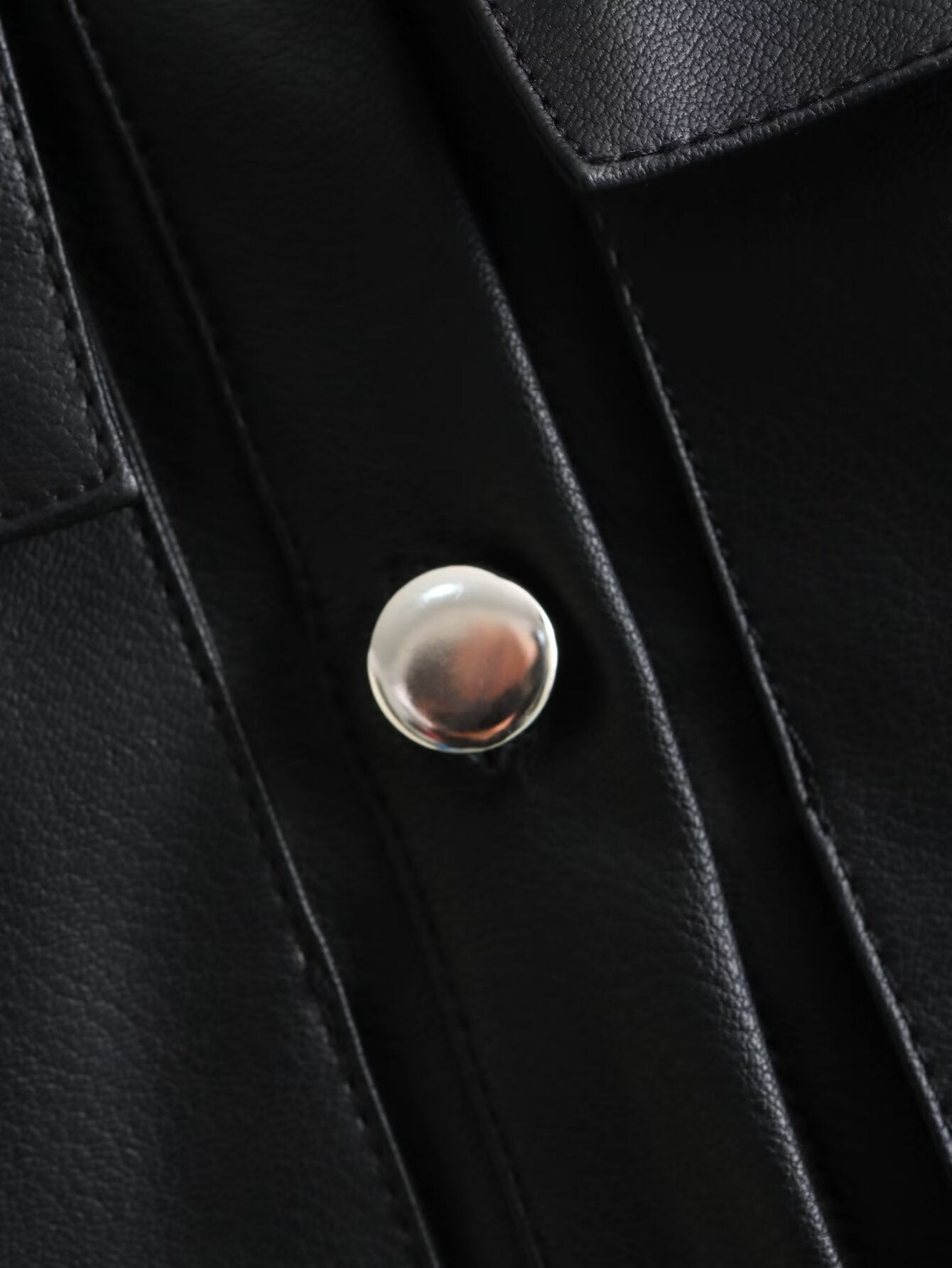Double Pocket Vegan Leather Top